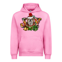 Fuchsia Pink Christmas joy english bulldog Urban Hoodie - BarkalooDesign