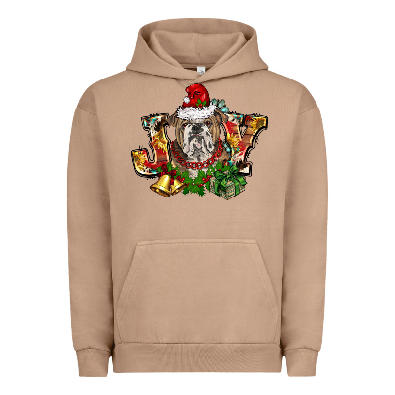 Christmas Joy English Bulldog Urban Hoodie by BarkalooDesign | Teevron