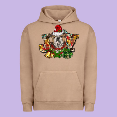 Christmas Joy English Bulldog Urban Hoodie Designed By Barkaloodesign