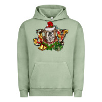 Pigment Oil Green Christmas joy english bulldog Urban Hoodie - BarkalooDesign