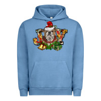 Pigment Pebble Blue Christmas joy english bulldog Urban Hoodie - BarkalooDesign