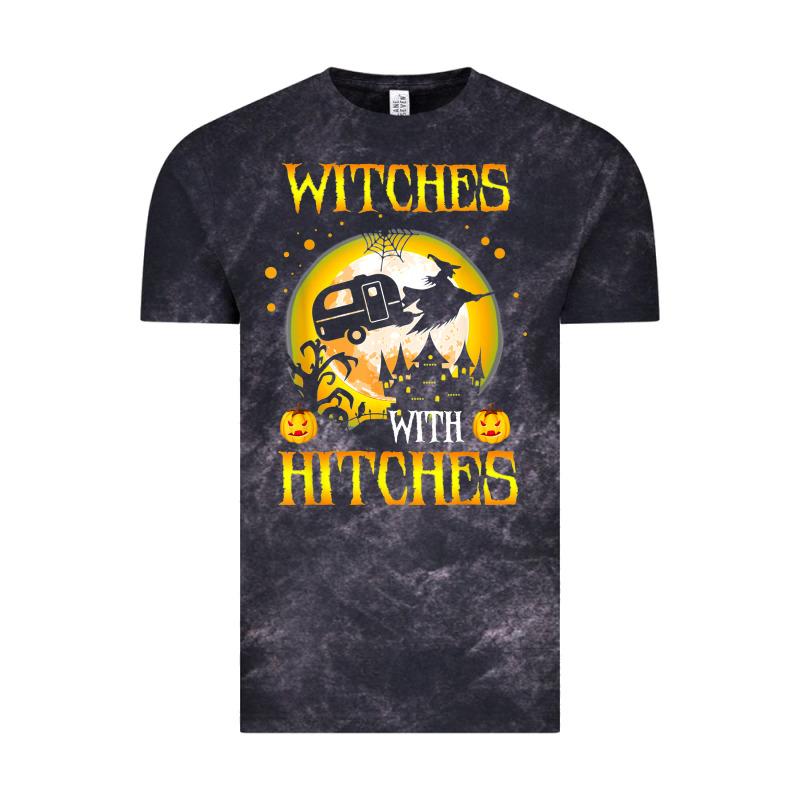 Witches With Hitches Funny Halloween Costume Gift Vintage Tee by PixelFlow | Teevron
