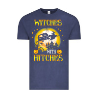 Vintage Denim witches with hitches funny halloween costume gift Vintage Tee - PixelFlow