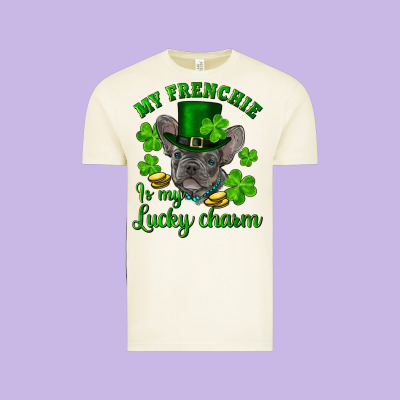 St.patricks Day My French Bulldog Is My Lucky Char Vintage Tee Designed By Ranaportraitstore