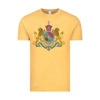 Vintage Mustard Iran Coat of arms Flag souvenir Iranian Persian Vintage Tee - PixelFlow