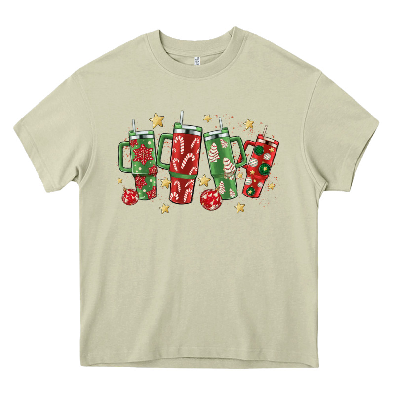 Christmas Cups Heavy Core Tee by MaliasSmallBusiness | Teevron