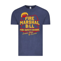 Vintage Denim fire marshal bill fire safety school funny firefighter t shirt Vintage Tee - PixelFlow