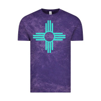 Cloud Purple New Mexico Zia Sun in Turquoise Blue Vintage Tee - PixelFlow