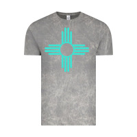 Cloud Rock New Mexico Zia Sun in Turquoise Blue Vintage Tee - PixelFlow