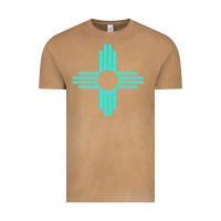 Vintage Camel New Mexico Zia Sun in Turquoise Blue Vintage Tee - PixelFlow