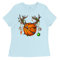 Baby Blue Basketball Horn Christmas Ladies Tee - BundleAndBundleShop