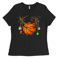 Black Basketball Horn Christmas Ladies Tee - BundleAndBundleShop