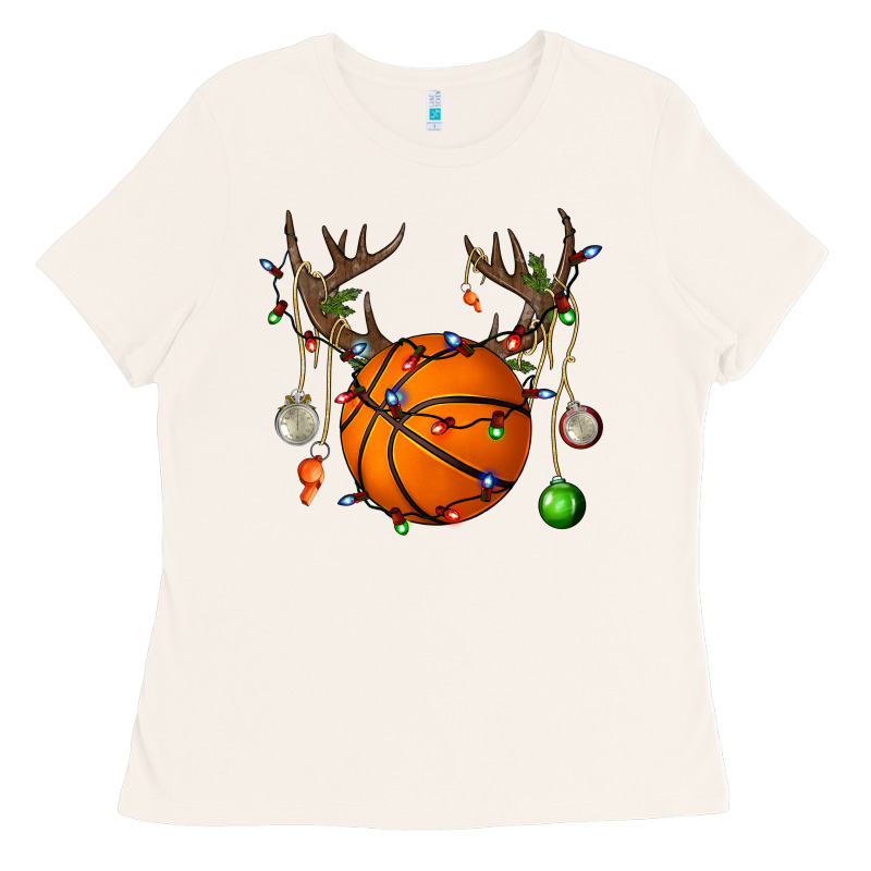 Basketball Horn Christmas Ladies Tee by BundleAndBundleShop | Teevron