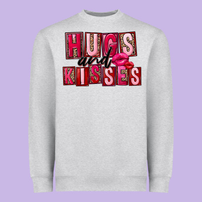 Hugs And Kisses Valentine's Day Heavyweight Sweatshirt Designed By Fadigitalartstudio