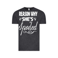 Vintage Black the reason she is spoiled couples matching set valentines t shirt Vintage Tee - SnappyArt