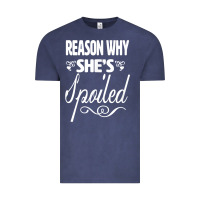 Vintage Denim the reason she is spoiled couples matching set valentines t shirt Vintage Tee - SnappyArt