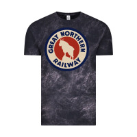 Cloud Black Great Northern Railroad Vintage Tee - SnappyArt