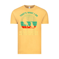 Vintage Mustard that what i do i pet dogs read books and i know things t shirt Vintage Tee - SnappyArt