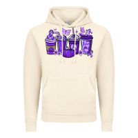 Vintage Artic Cancer coffee cups purple ribbon Vintage Hoodie - NancyCooperArtShop