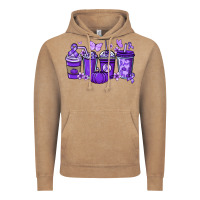 Vintage Coffee Cancer coffee cups purple ribbon Vintage Hoodie - NancyCooperArtShop