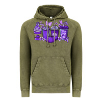 Vintage Olive Cancer coffee cups purple ribbon Vintage Hoodie - NancyCooperArtShop