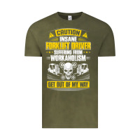 Vintage Olive forklift operator get out of my way forklift driver t shirt Vintage Tee - SnappyArt
