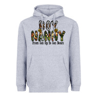 Heather Grey boy nanny from son up to son down Heavyweight Hoodie - CowhideDigitalArt