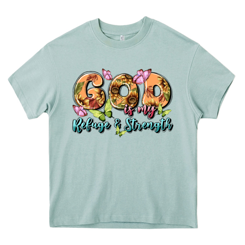 God Is My Refuge And Strength Heavy Core Tee by MaliasSmallBusiness | Teevron