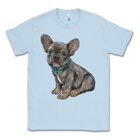 Dusty Blue french bulldog Classic Tee - RanaPortraitStore