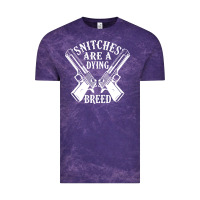Cloud Purple Snitches Are A Dying Breed Motorcycle Biker Gun Vintage Tee - SnappyArt