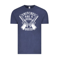 Vintage Denim Snitches Are A Dying Breed Motorcycle Biker Gun Vintage Tee - SnappyArt