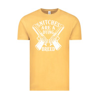 Snitches Are A Dying Breed Motorcycle Biker Gun Vintage Tee | Teevron