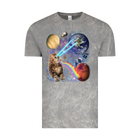 Cloud Rock Fluffy Kitten Shoot Laser Rainbow Space Galaxy, Cat Gifts Vintage Tee - SnappyArt
