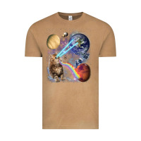 Vintage Camel Fluffy Kitten Shoot Laser Rainbow Space Galaxy, Cat Gifts Vintage Tee - SnappyArt