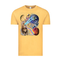 Vintage Mustard Fluffy Kitten Shoot Laser Rainbow Space Galaxy, Cat Gifts Vintage Tee - SnappyArt