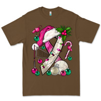 Cacao Pink Christmas Breast Cancer Ribbon Volleyball Premium Tee - BundleAndBundleShop