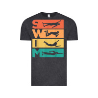 Vintage Black retro vintage swimming gift for swimmers t shirt Vintage Tee - FloraArt
