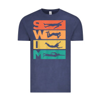 Vintage Denim retro vintage swimming gift for swimmers t shirt Vintage Tee - FloraArt