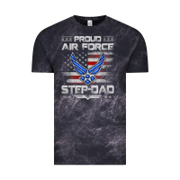 Cloud Black proud air force step dad veteran vintage flag veterans day t shirt Vintage Tee - FloraArt