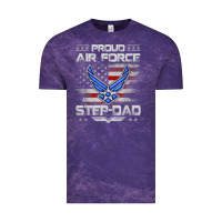 Cloud Purple proud air force step dad veteran vintage flag veterans day t shirt Vintage Tee - FloraArt