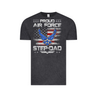 Proud Air Force Step Dad Veteran Vintage Flag Veterans Day T Shirt Vintage Tee | Teevron