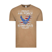 Vintage Coffee proud air force step dad veteran vintage flag veterans day t shirt Vintage Tee - FloraArt