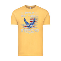 Vintage Mustard proud air force step dad veteran vintage flag veterans day t shirt Vintage Tee - FloraArt
