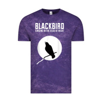 Cloud Purple blackbird singing in the dead of night t shirt Vintage Tee - FloraArt