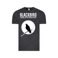 Vintage Black blackbird singing in the dead of night t shirt Vintage Tee - FloraArt