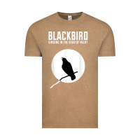 Vintage Coffee blackbird singing in the dead of night t shirt Vintage Tee - FloraArt