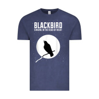 Vintage Denim blackbird singing in the dead of night t shirt Vintage Tee - FloraArt