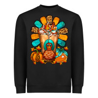 Black Thanksgiving Cold Drink Frappe Heavyweight Sweatshirt - FaDigitalArtStudio