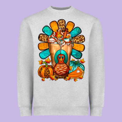 Thanksgiving Cold Drink Frappe Heavyweight Sweatshirt Designed By Fadigitalartstudio