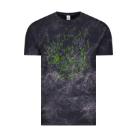 Cloud Black Cyberpunk samurai Neon Green Vintage Tee - FloraArt